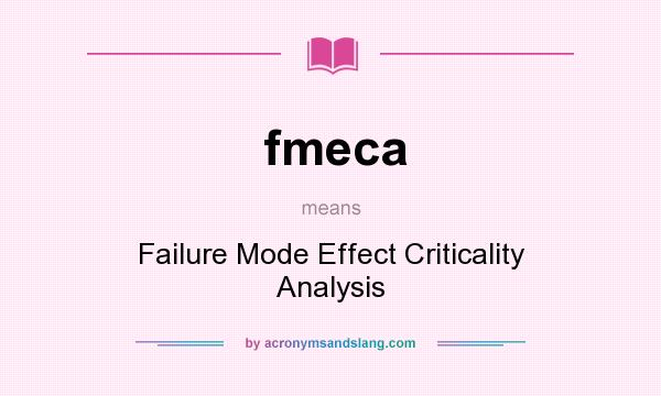 What does fmeca mean? It stands for Failure Mode Effect Criticality Analysis