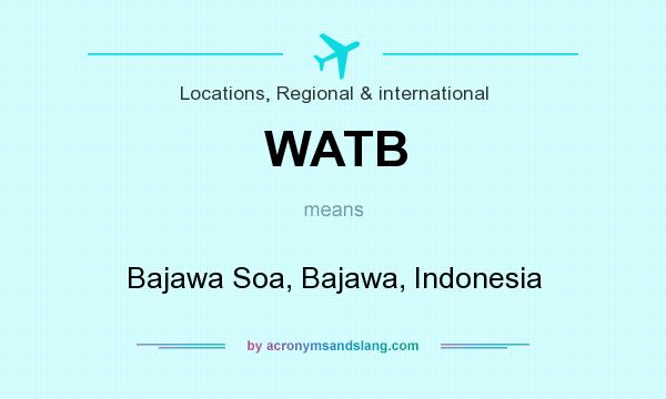 What does WATB mean? It stands for Bajawa Soa, Bajawa, Indonesia