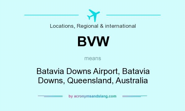 What does BVW mean? It stands for Batavia Downs Airport, Batavia Downs, Queensland, Australia