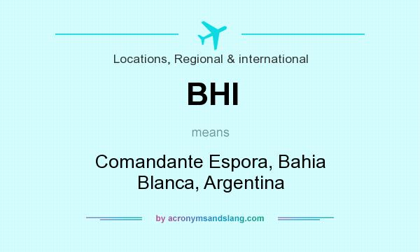 What does BHI mean? It stands for Comandante Espora, Bahia Blanca, Argentina