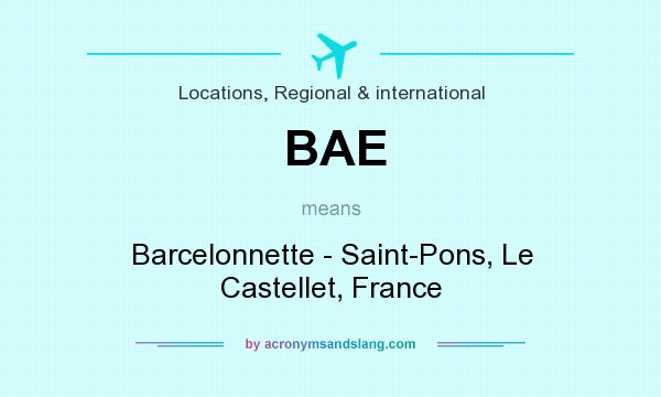 What does BAE mean? It stands for Barcelonnette - Saint-Pons, Le Castellet, France