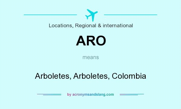 What does ARO mean? It stands for Arboletes, Arboletes, Colombia