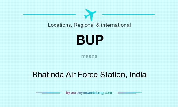 What does BUP mean? It stands for Bhatinda Air Force Station, India