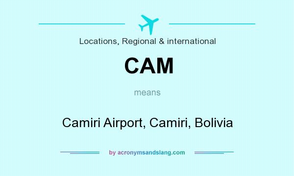 What does CAM mean? It stands for Camiri Airport, Camiri, Bolivia