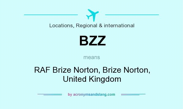 What does BZZ mean? It stands for RAF Brize Norton, Brize Norton, United Kingdom