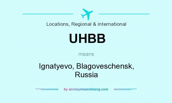 What does UHBB mean? It stands for Ignatyevo, Blagoveschensk, Russia