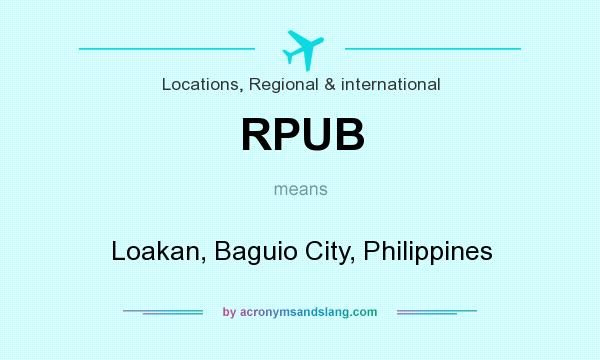 What does RPUB mean? It stands for Loakan, Baguio City, Philippines
