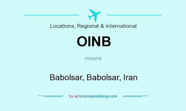 What does OINB mean? It stands for Babolsar, Babolsar, Iran