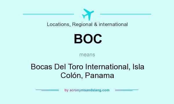 What does BOC mean? It stands for Bocas Del Toro International, Isla Colón, Panama