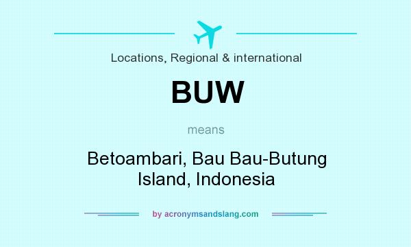 What does BUW mean? It stands for Betoambari, Bau Bau-Butung Island, Indonesia