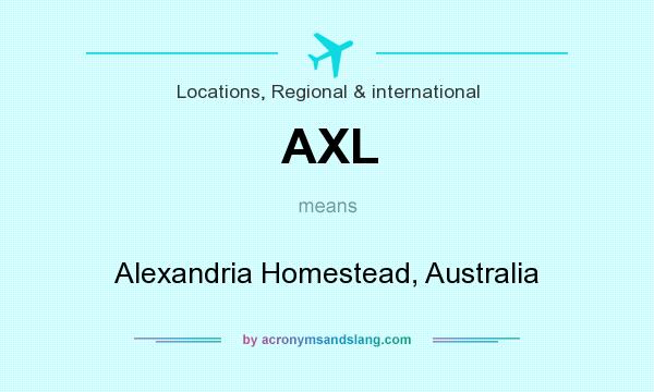 What does AXL mean? It stands for Alexandria Homestead, Australia