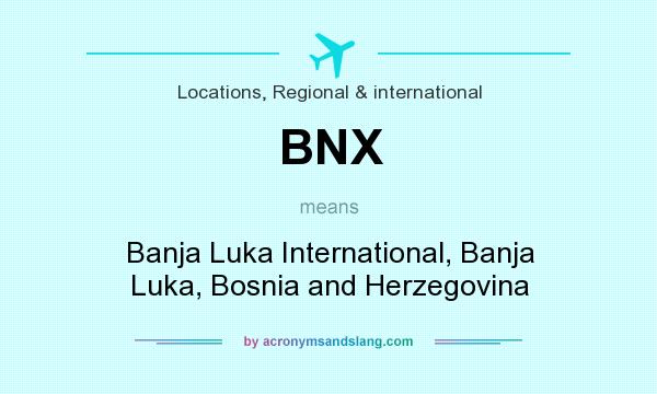 What does BNX mean? It stands for Banja Luka International, Banja Luka, Bosnia and Herzegovina