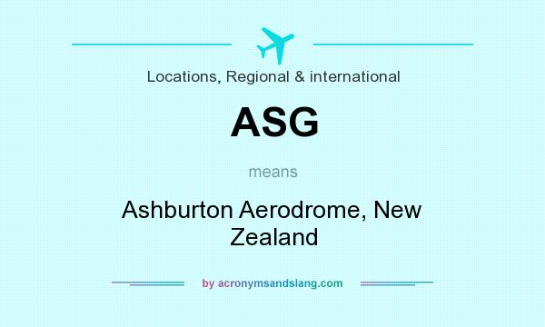 What does ASG mean? It stands for Ashburton Aerodrome, New Zealand