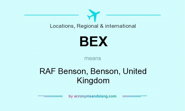 What does BEX mean? It stands for RAF Benson, Benson, United Kingdom