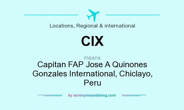 What does CIX mean? It stands for Capitan FAP Jose A Quinones Gonzales International, Chiclayo, Peru