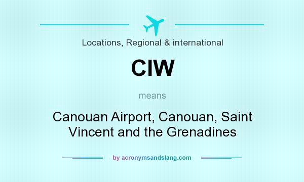 What does CIW mean? It stands for Canouan Airport, Canouan, Saint Vincent and the Grenadines