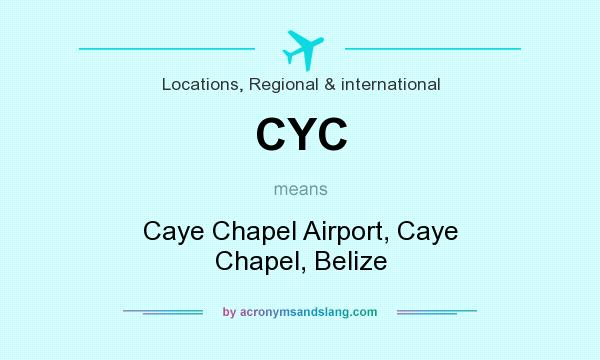 What does CYC mean? It stands for Caye Chapel Airport, Caye Chapel, Belize