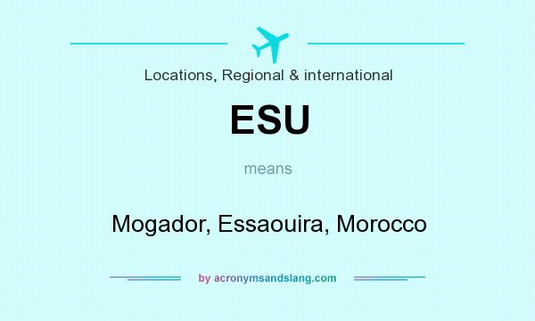 What does ESU mean? It stands for Mogador, Essaouira, Morocco