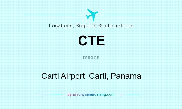 What does CTE mean? It stands for Carti Airport, Carti, Panama
