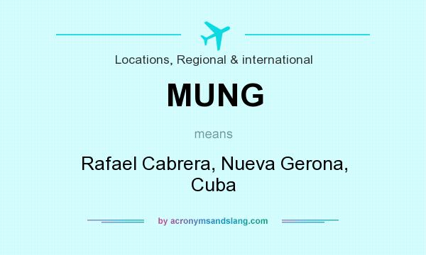 What does MUNG mean? It stands for Rafael Cabrera, Nueva Gerona, Cuba