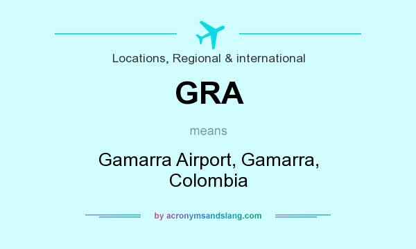 What does GRA mean? It stands for Gamarra Airport, Gamarra, Colombia