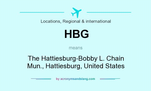 What does HBG mean? It stands for The Hattiesburg-Bobby L. Chain Mun., Hattiesburg, United States