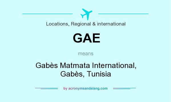 What does GAE mean? It stands for Gabès Matmata International, Gabès, Tunisia