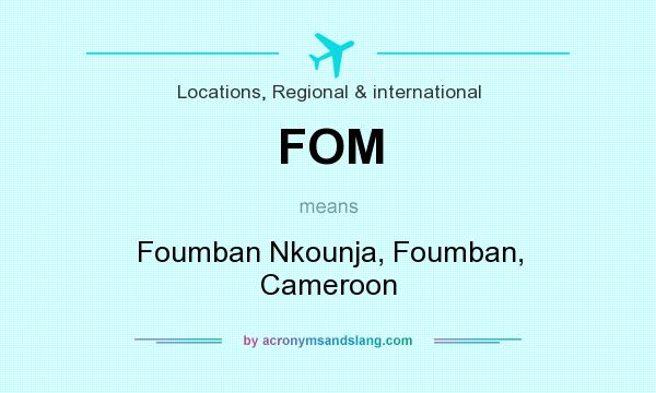 What does FOM mean? It stands for Foumban Nkounja, Foumban, Cameroon