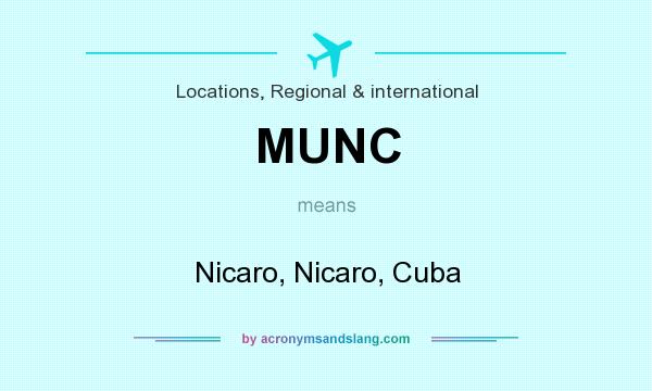 What does MUNC mean? It stands for Nicaro, Nicaro, Cuba