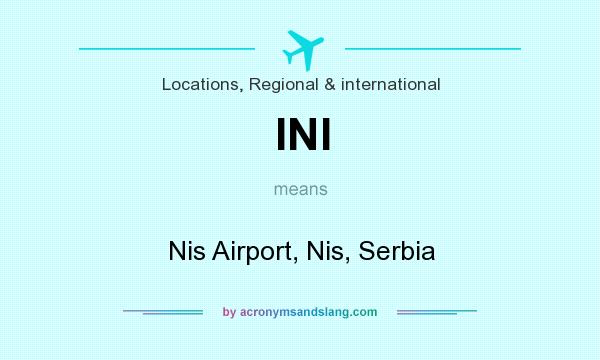 What does INI mean? It stands for Nis Airport, Nis, Serbia