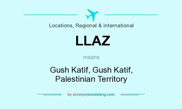What does LLAZ mean? It stands for Gush Katif, Gush Katif, Palestinian Territory