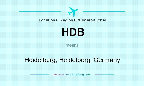 What does HDB mean? It stands for Heidelberg, Heidelberg, Germany