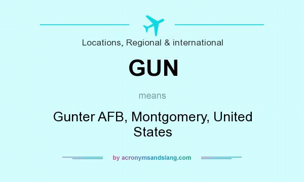 What does GUN mean? It stands for Gunter AFB, Montgomery, United States