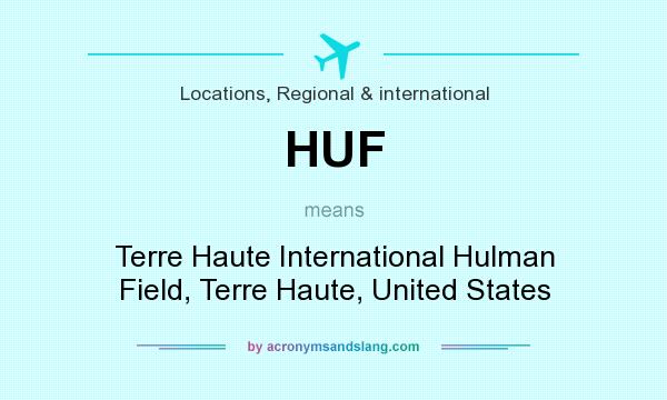 What does HUF mean? It stands for Terre Haute International Hulman Field, Terre Haute, United States