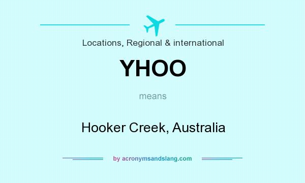 What does YHOO mean? It stands for Hooker Creek, Australia