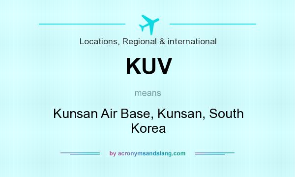 What does KUV mean? It stands for Kunsan Air Base, Kunsan, South Korea