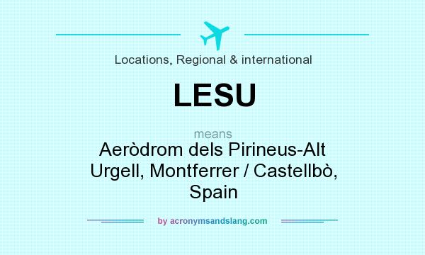 What does LESU mean? It stands for Aeròdrom dels Pirineus-Alt Urgell, Montferrer / Castellbò, Spain
