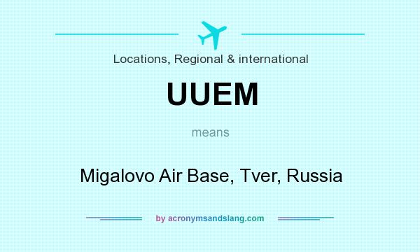 What does UUEM mean? It stands for Migalovo Air Base, Tver, Russia