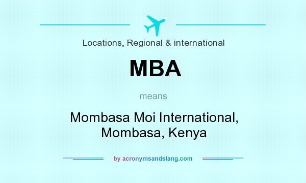 What does MBA mean? It stands for Mombasa Moi International, Mombasa, Kenya