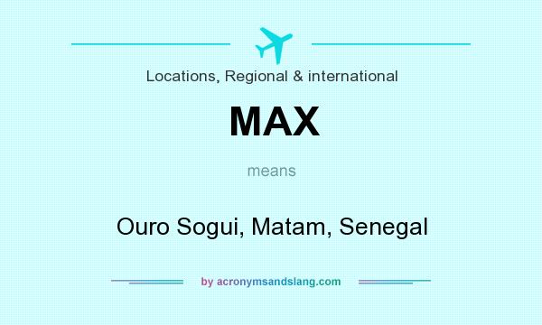 What does MAX mean? It stands for Ouro Sogui, Matam, Senegal