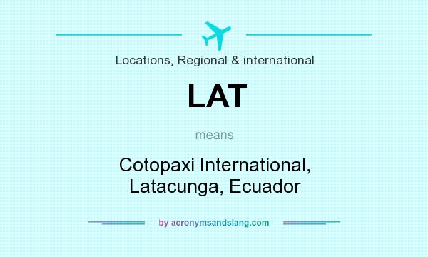 What does LAT mean? It stands for Cotopaxi International, Latacunga, Ecuador