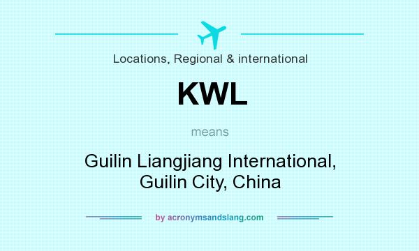 What does KWL mean? It stands for Guilin Liangjiang International, Guilin City, China