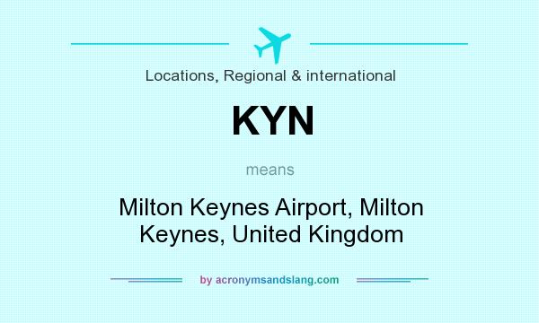 What does KYN mean? It stands for Milton Keynes Airport, Milton Keynes, United Kingdom