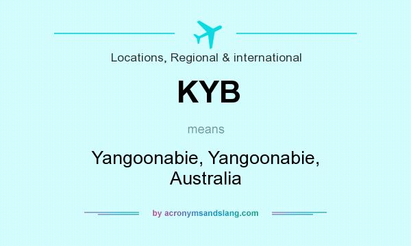 What does KYB mean? It stands for Yangoonabie, Yangoonabie, Australia