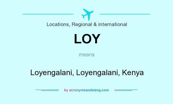 What does LOY mean? It stands for Loyengalani, Loyengalani, Kenya