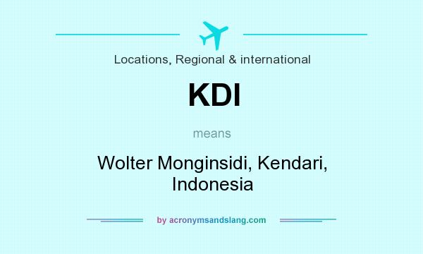 What does KDI mean? It stands for Wolter Monginsidi, Kendari, Indonesia