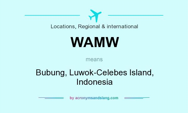 What does WAMW mean? It stands for Bubung, Luwok-Celebes Island, Indonesia