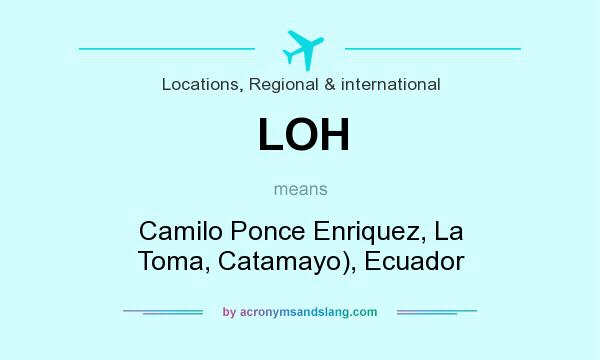 What does LOH mean? It stands for Camilo Ponce Enriquez, La Toma, Catamayo), Ecuador
