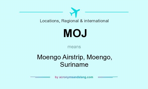 What does MOJ mean? It stands for Moengo Airstrip, Moengo, Suriname