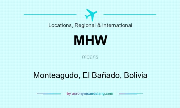 What does MHW mean? It stands for Monteagudo, El Bañado, Bolivia